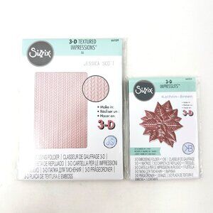 Sizzix 3-D Impressions Holiday Bundle KNITTED Pattern Kathrin Breen Poinsettia